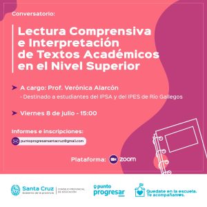 Se encuentra abierta la inscripción al conversatorio “Lectura comprensiva e interpretación de textos académicos en el nivel superior”