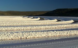 Realizan tareas de acopio de sal para el mantenimiento de rutas