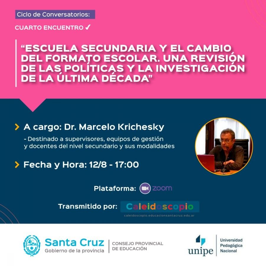 Se encuentra abierta la inscripción al último encuentro del Ciclo de Conversatorios para pensar la escuela secundaria hoy