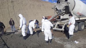 Tareas de hormigonado en la Ruta Provincial N° 12