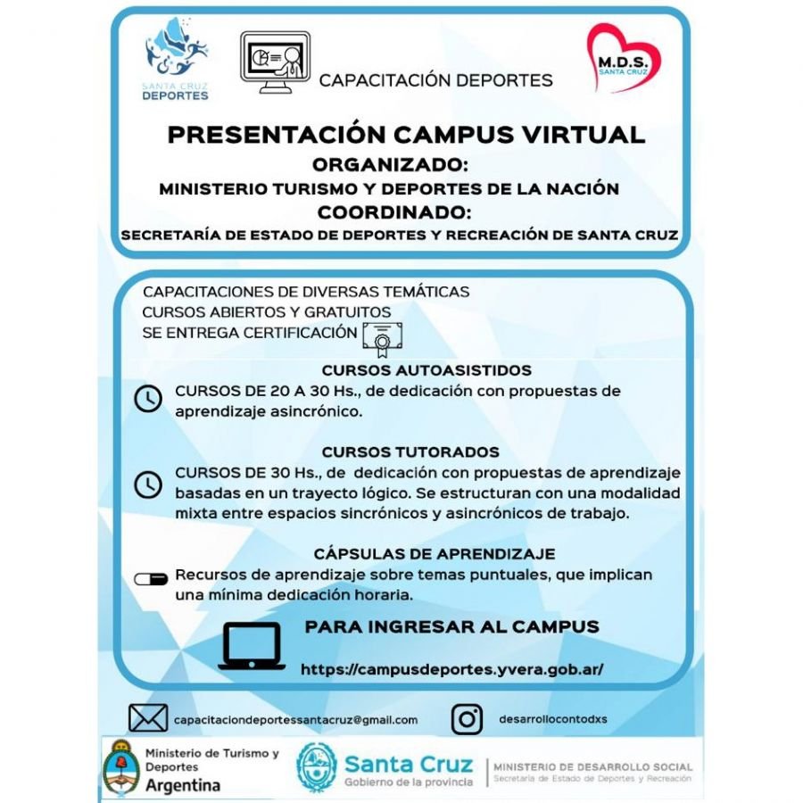 Comienzan las inscripciones para el Campus de Formación virtual en deportes