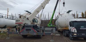 La Obra de Almacenamiento de Gas ya cuenta con el montaje de dos tanques en Los Antiguos