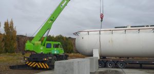 La Obra de Almacenamiento de Gas ya cuenta con el montaje de dos tanques en Los Antiguos