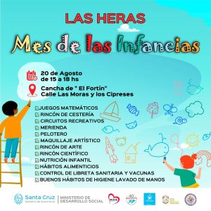 #MesDeLaInfancia: Desarrollo Social organizó propuestas en distintas localidades de Santa Cruz