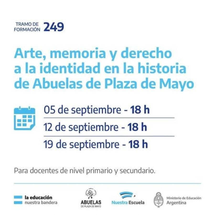 Desarrollarán el tramo formativo “Arte, memoria y derecho a la identidad en la historia de Abuelas de Plaza de Mayo"