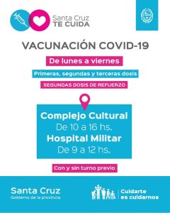 Concretan jornadas de vacunación los días sábados en el Complejo Cultural Santa Cruz