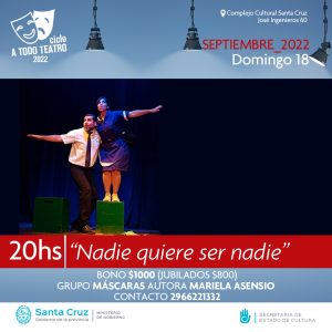 Doble función en el Ciclo “A Todo Teatro”: Artes circenses, en una, y drama con humor, en otra