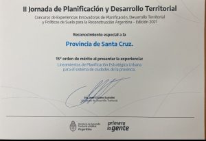Santa Cruz fue premiada en la IIª Jornada de Planificación y Desarrollo Territorial realizada en Buenos Aires