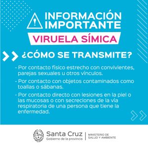 Confirman el segundo caso positivo de Viruela Símica en Santa Cruz