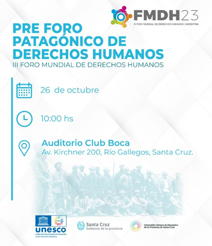 Se abren las inscripciones para el Pre Foro Patagónico de Derechos Humanos