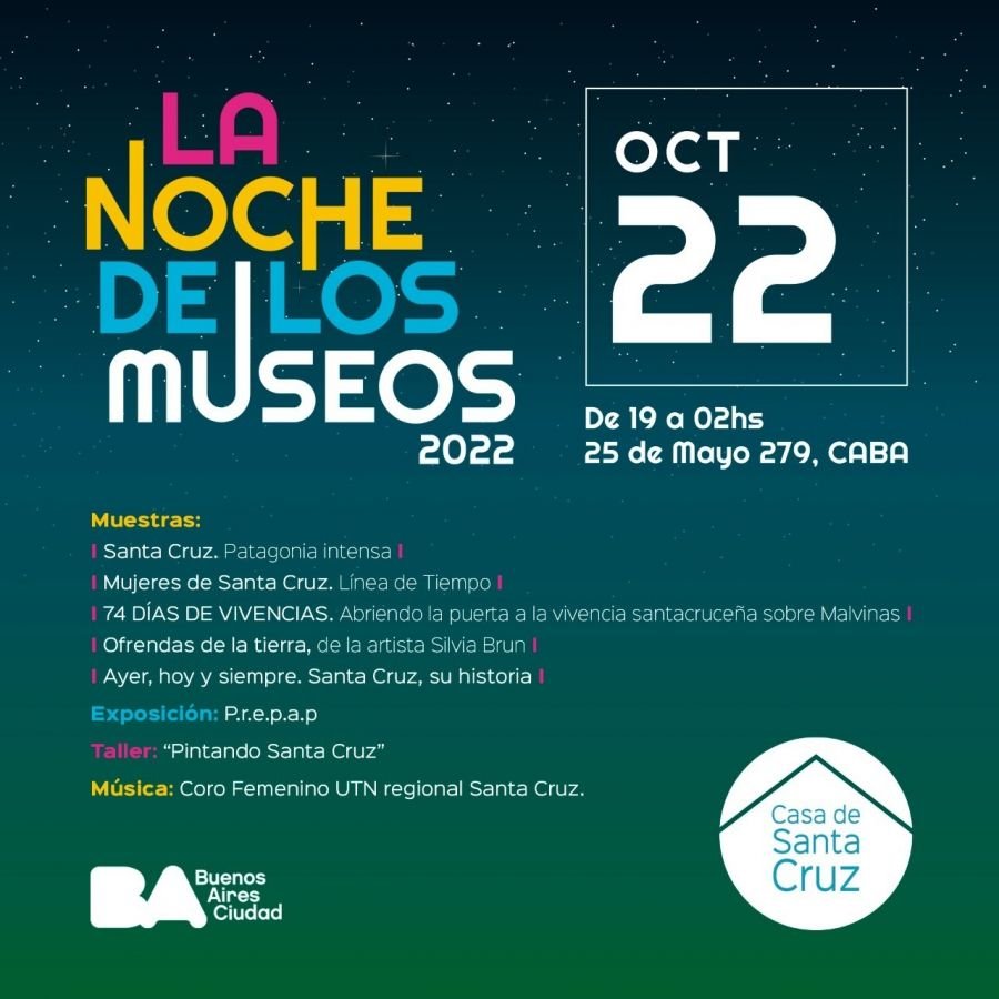 Santa Cruz dirá presente en la Noche de los Museos