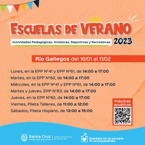 “Escuelas de Verano”: Invitan a participar de Actividades Pedagógicas, Artísticas y Deportivas