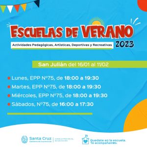 “Escuelas de Verano”: Invitan a participar de Actividades Pedagógicas, Artísticas y Deportivas