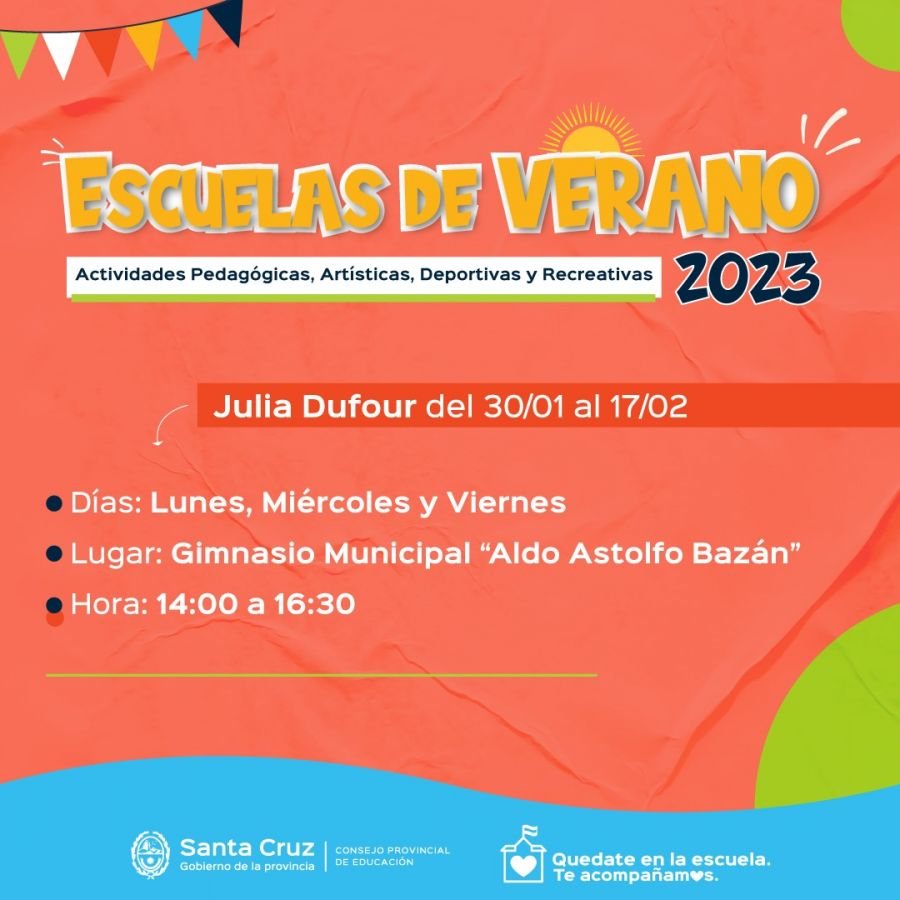 “Escuelas de Verano”: Invitan a participar de Actividades Pedagógicas, Artísticas y Deportivas