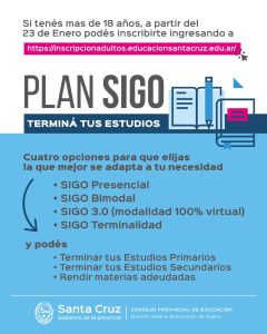 Inscripciones abiertas para terminar Estudios Primarios y Secundarios a partir del lunes 23 de enero