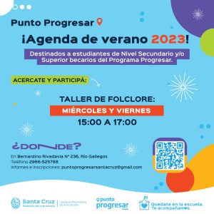 Punto Progresar Río Gallegos: Invitan a participar del Taller de Folclore los miércoles y viernes