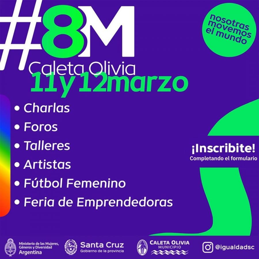 Nosotras movemos el mundo #8M: Santa Cruz será uno de los 5 nodos del país