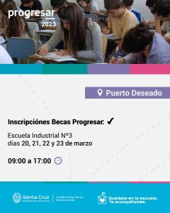 Avanzan con las jornadas de inscripción a Becas Progresar 2023 en distintas localidades de la provincia