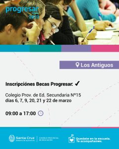 Avanzan con las jornadas de inscripción a Becas Progresar 2023 en distintas localidades de la provincia