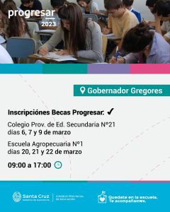 Avanzan con las jornadas de inscripción a Becas Progresar 2023 en distintas localidades de la provincia