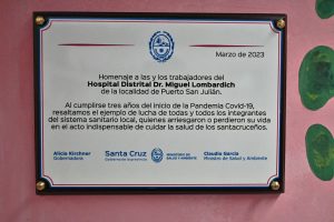 Salud realizó un reconocimiento a la comunidad de Puerto San Julián por su labor durante la pandemia