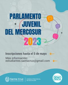 Hasta el viernes 5 de mayo está abierta la inscripción al Parlamento Juvenil del MERCOSUR