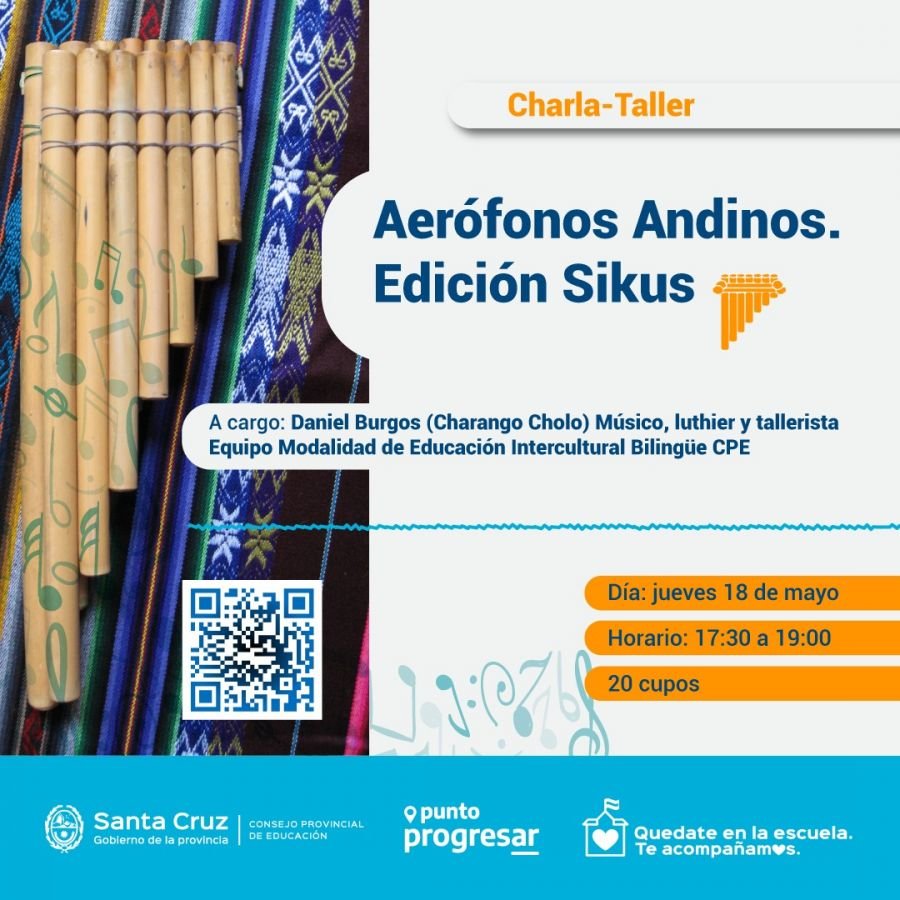 Invitan a la Charla-Taller sobre aerófonos andinos edición Sikus en el Punto Progresar