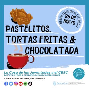 La Casa de las Juventudes y Centro de Estudiantes de La Plata invitan a una merienda santacruceña
