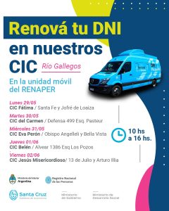 Renová tu DNI en las unidades móviles instaladas en distintos puntos de Río Gallegos