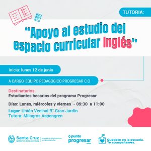 Educación llevará adelante la Tutoría “Apoyo al estudio del espacio curricular Inglés”