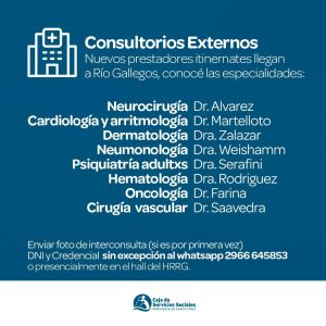 Consultorios Externos Río Gallegos suma ocho especialidades en conjunto con GEA