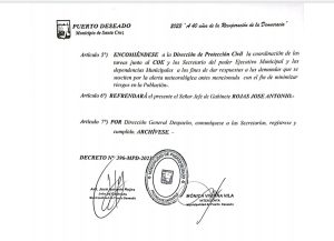 Comunicado: Suspensión de actividades en Establecimientos Educativos de Puerto Deseado y Pico Truncado