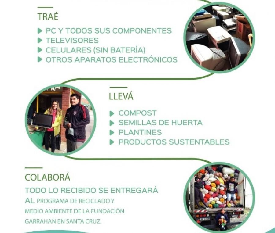 Acciones Verdes: Se realizará Jornada de ECOcanje Electrónico en Pico Truncado y Gobernador Gregores