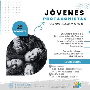 Invitan a participar del encuentro “Jóvenes Protagonistas por una salud integral”