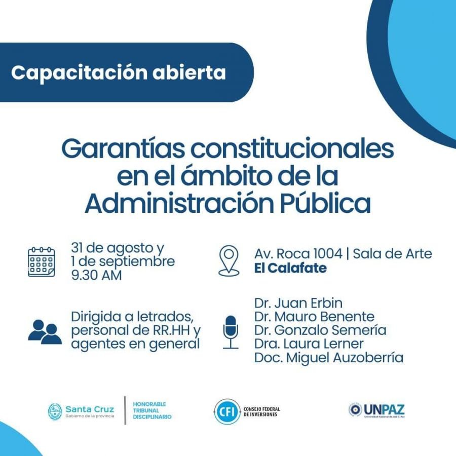Se abrieron las inscripciones para capacitación del Tribunal Disciplinario en El Calafate