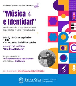 Invitan a participar del Ciclo de Conversatorios Virtuales “Música e identidad”