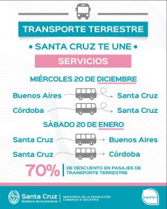 Vuelve Santa Cruz Te Une: 70% de descuento en pasajes para estudiantes santacruceños
