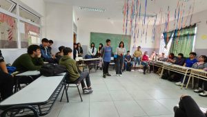 Educación se reunió con estudiantes y auxiliares docentes en Caleta Olivia