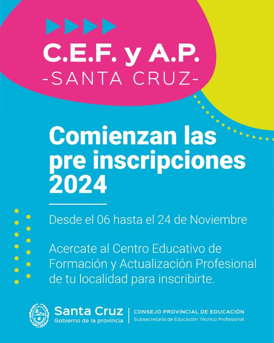 Se abrieron las preinscripciones de Formación en Oficio en la provincia de Santa Cruz
