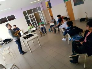 El saxofonista Emiliano Barri estuvo presente en la localidad de El Calafate