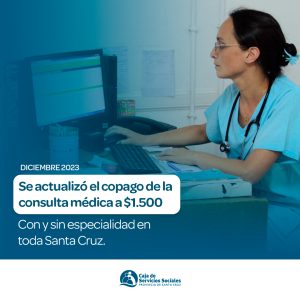 Se actualizó el valor del copago de la consulta médica a mil quinientos pesos