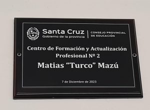 Se asignó el nombre Matías Mazú al Centro de Formación N°2 de Río Turbio