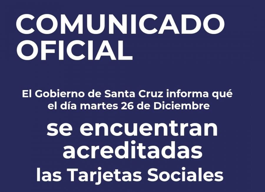 Comunicado de pago de Tarjetas Sociales