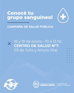Salud convoca a la comunidad a la campaña de "conoce tu grupo sanguíneo"