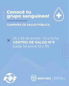 Salud convoca a la comunidad a la campaña de "conoce tu grupo sanguíneo"