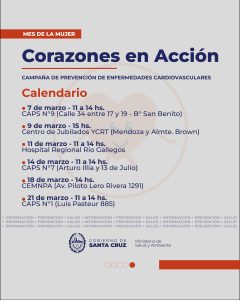 Mes de la Mujer: Salud impulsa la campaña de prevención "Corazones en Acción"