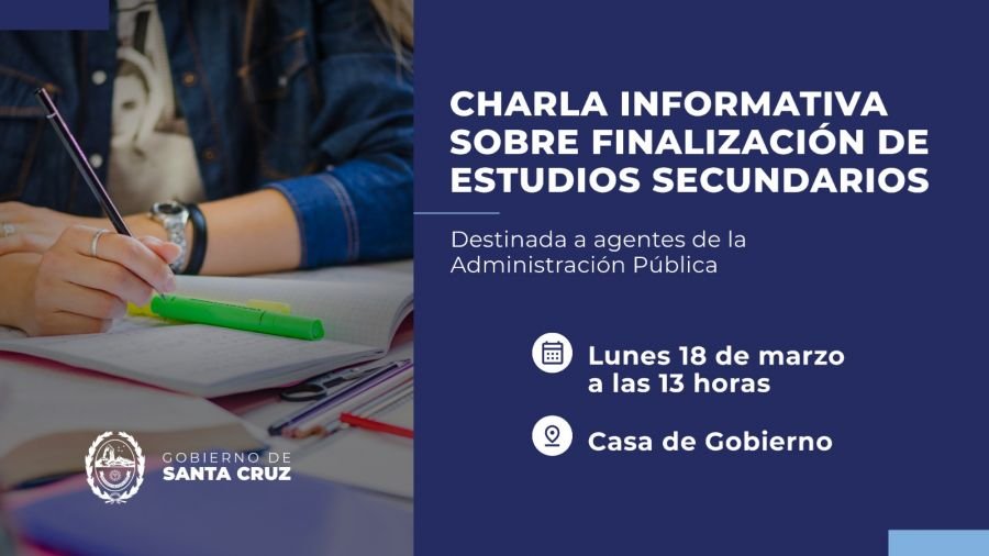 Convocan a la charla informativa sobre finalización de estudios secundarios
