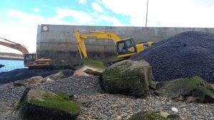 Caleta Paula: Se completó la obra en el sector acceso del puerto en zona de cofferdam