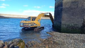 Caleta Paula: Se completó la obra en el sector acceso del puerto en zona de cofferdam