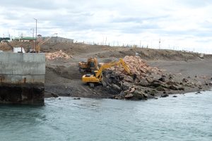 Caleta Paula: Se completó la obra en el sector acceso del puerto en zona de cofferdam